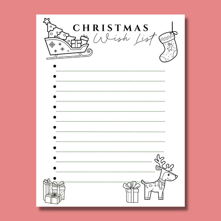 Free Printable Christmas Lists for Kids and Gift Shopping - Just Simply Mom