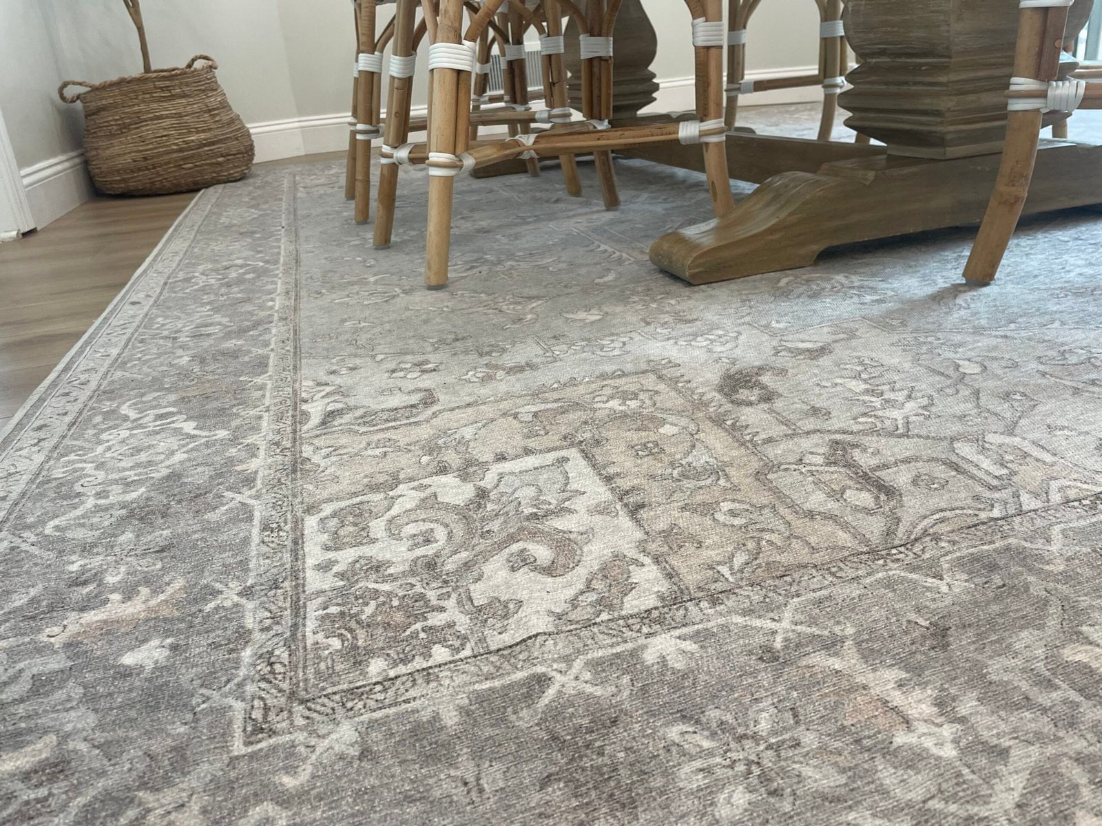 Ruggable Maral Heriz Creme Rug Review for Under My Kitchen Table - Just ...